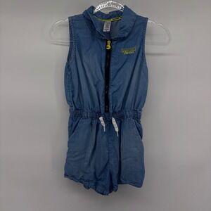 Pac-Man JUSTICE Girls Romper‎ Kids Denim Blue Sleeveless Size 12/14